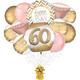 Premium Golden Age 60th Birthday Foil Balloon Bouquet with Balloon Weight, 13pc